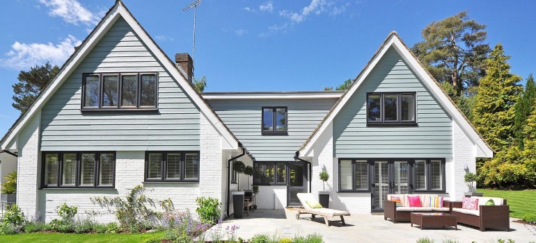 The exterior of a New England style house.