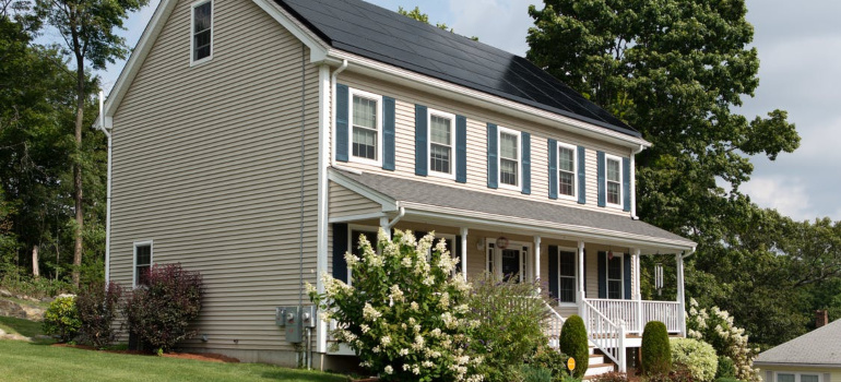 solar panels on roof