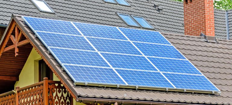 solar panels on a home roof