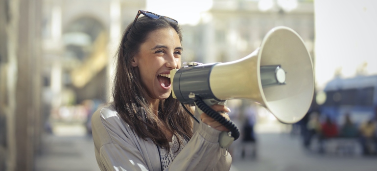 person with a megaphone