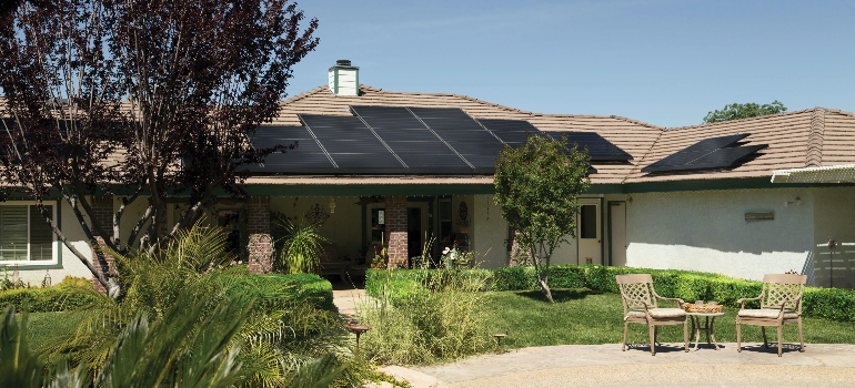 a house with solar panels