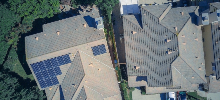 a house with solar panels on the roof