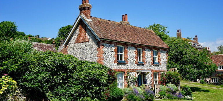 A house with a tile roof